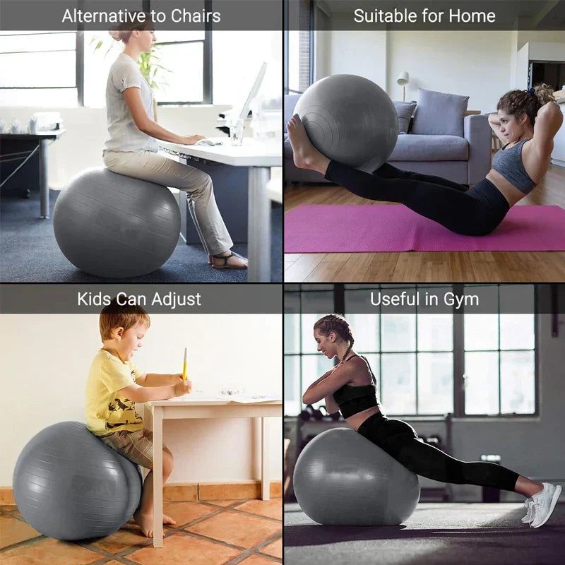 image-NNEOBA Balance Ball - 85cm Yoga & Pilates Ball - Blue PVC