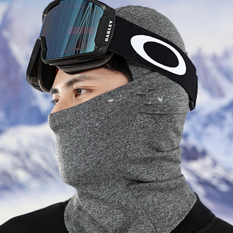 image-Velvet Windproof Ski Head Cover - Black 