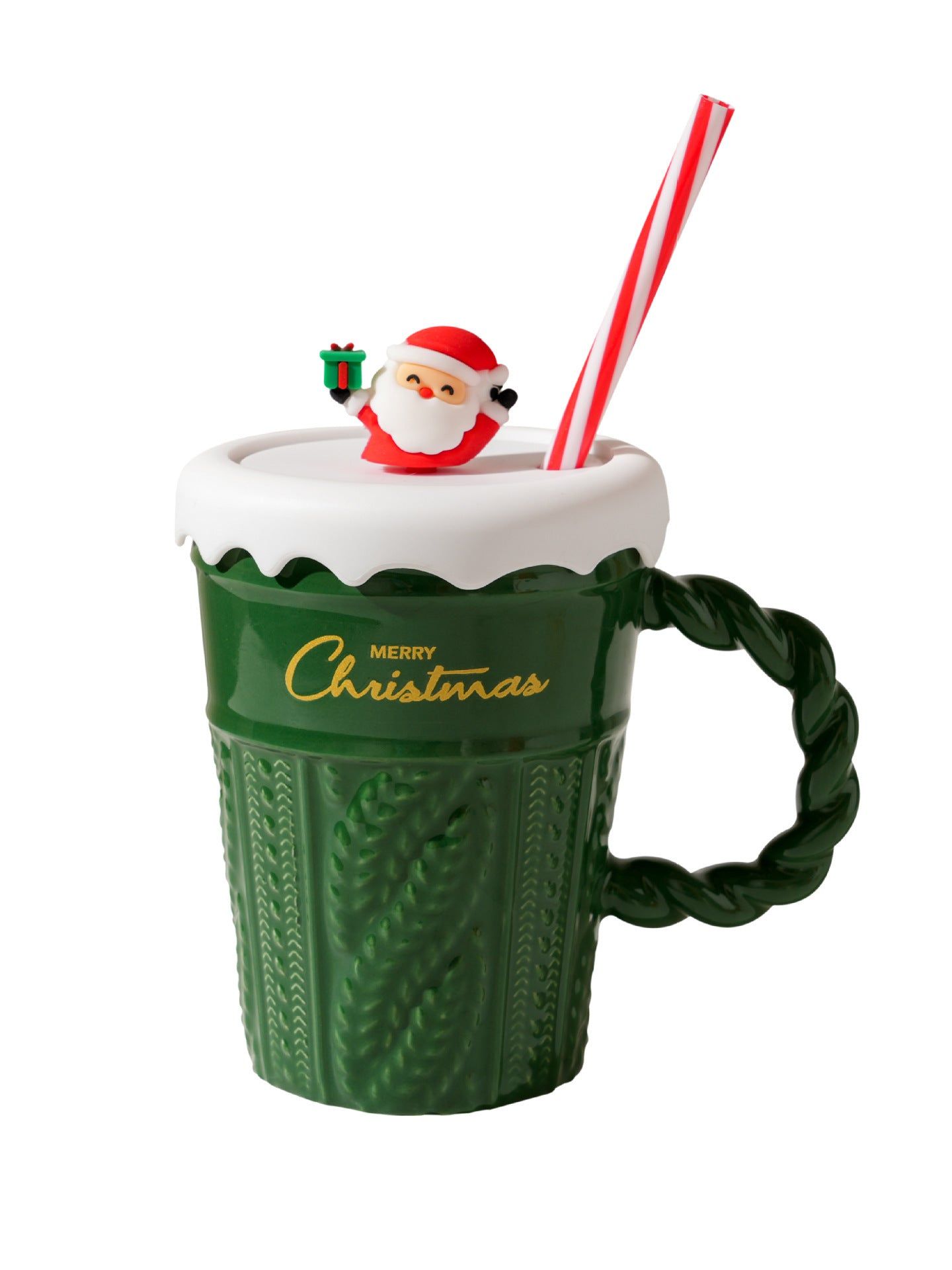 image-Creative Ceramic Christmas Water Cup - 400ml Cartoon Design