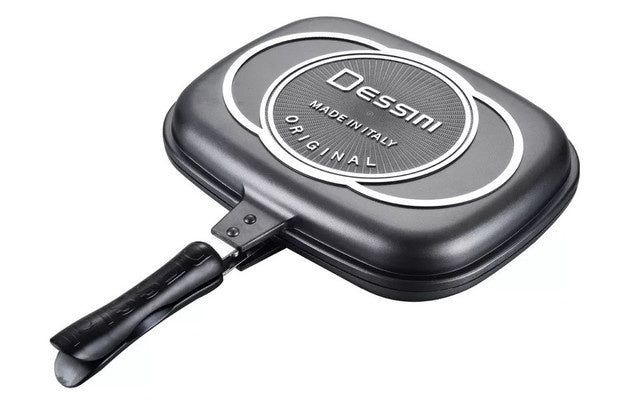 image-Double Side Non-Stick Frying Pan - Ceramic Coating, Magnetic Handle 