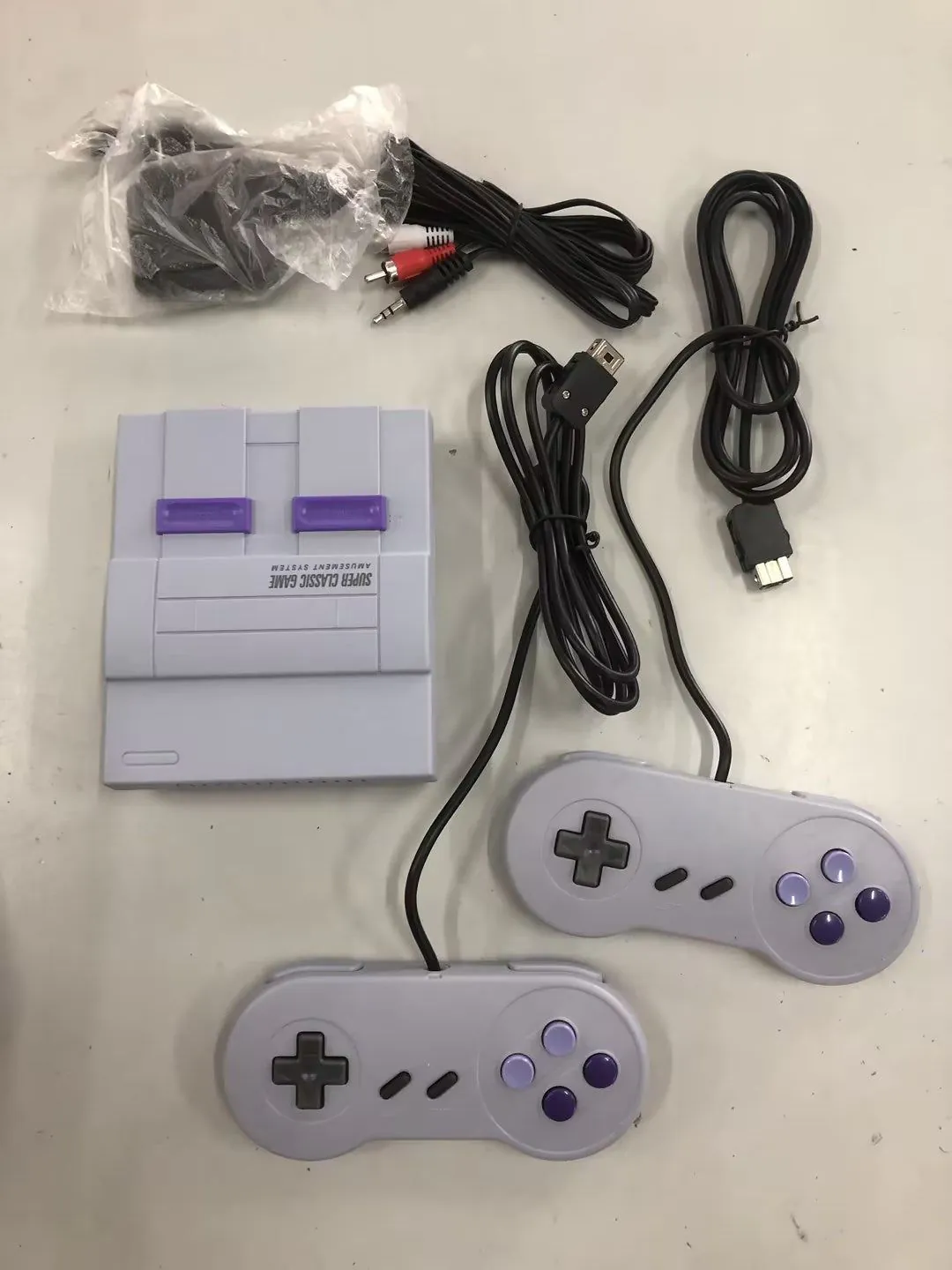 image-SNES Game Console 16 Bit MINI Retro Replica with 21 Games