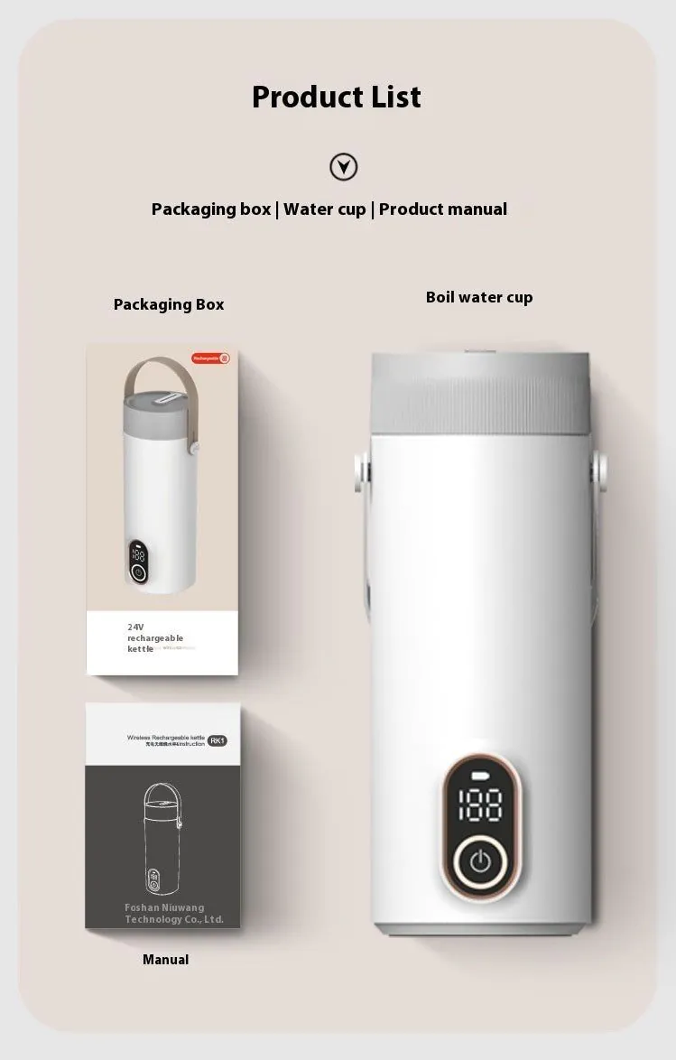 image-Wireless Portable Charging Cup - White Water & Electric 