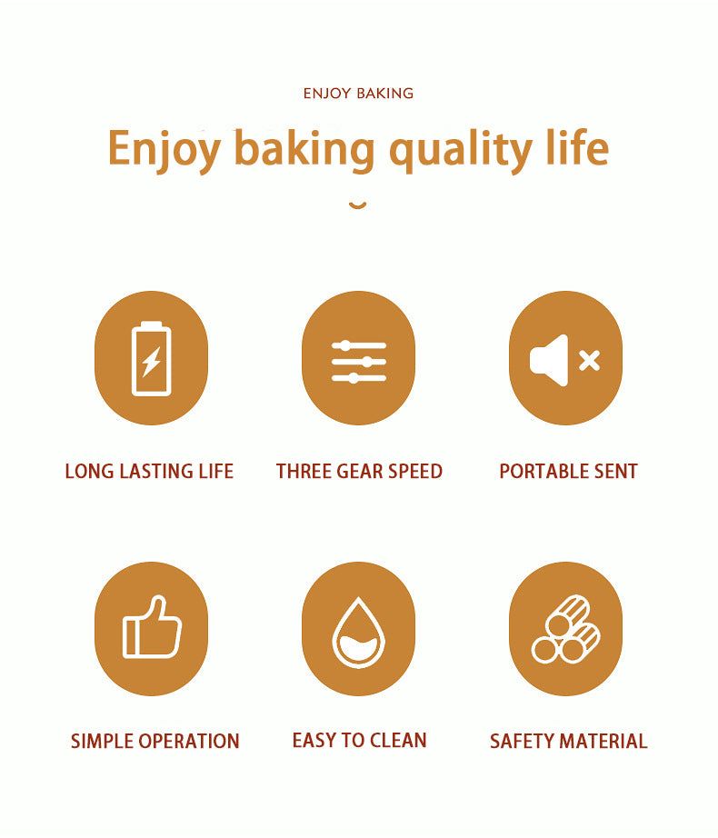 image-Handheld Wireless Electric Whisk - Portable Hand Mixer for Baking