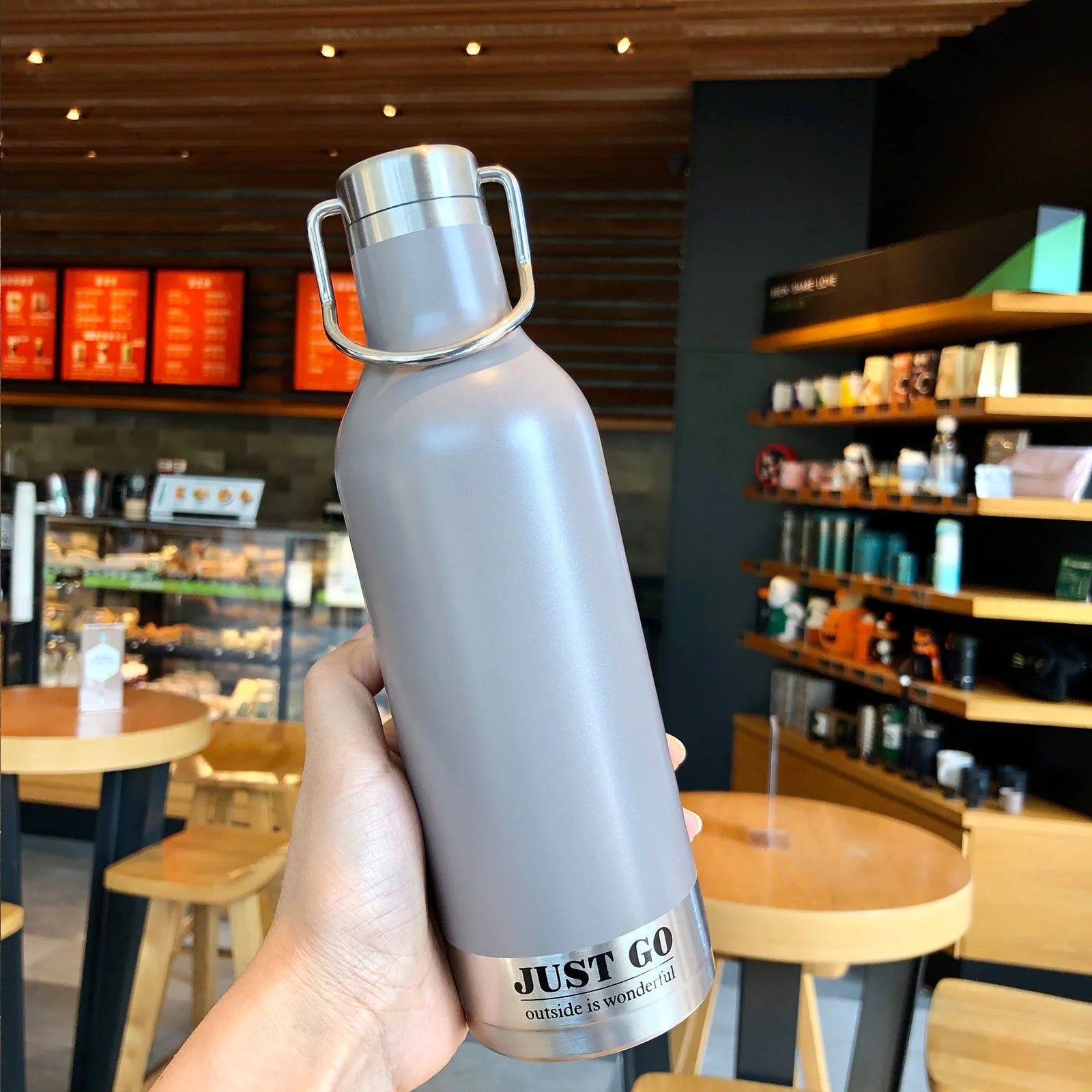 image-Stainless Steel Portable Water Cup, 304 Material, 24cm*7cm, 12-24hr Insulation