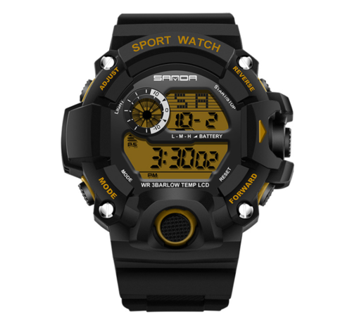 image-Men's Multi-Function LED Digital Sports Watch - Black Resin Strap