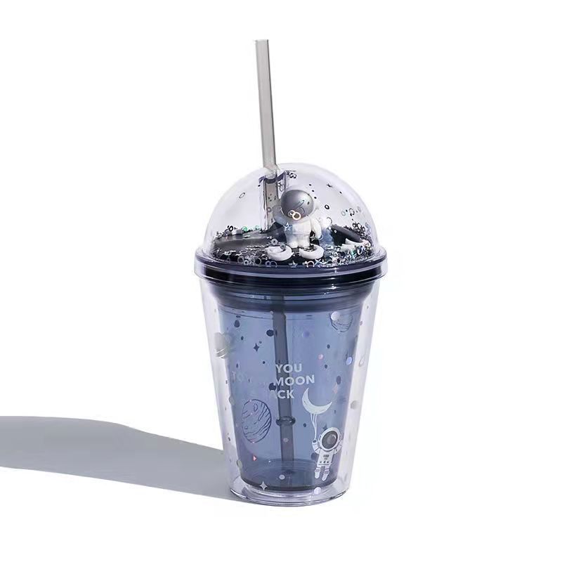image-Creative Spaceman Straw Cup - Kids 380ml Purple
