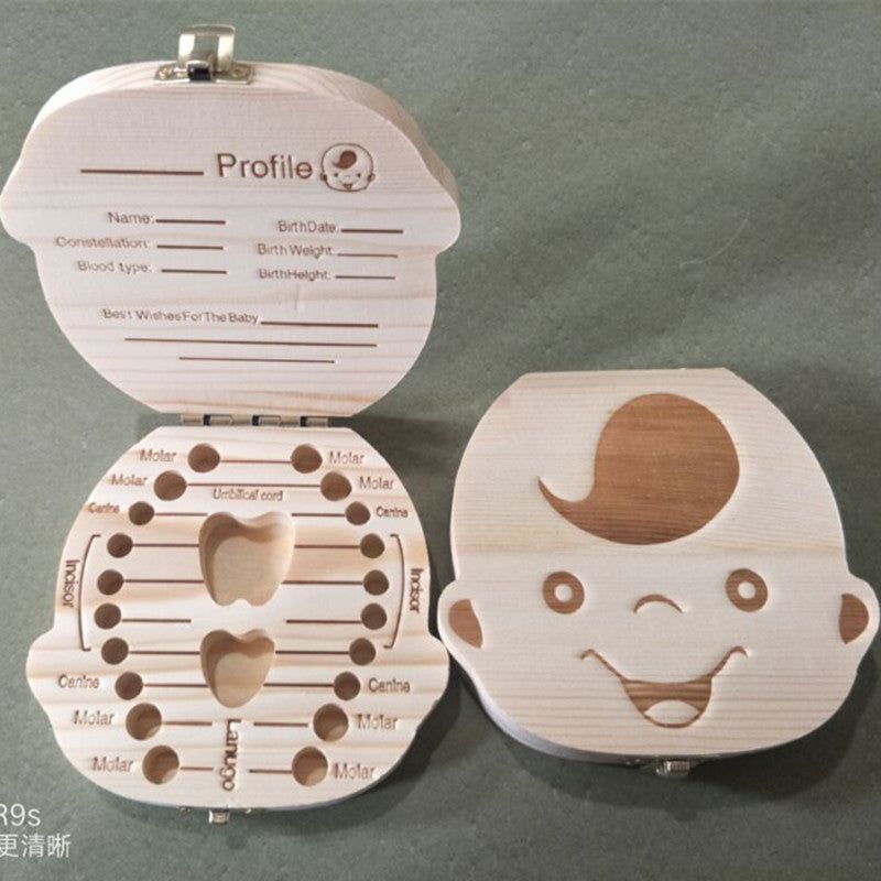 image-Baby Wood Tooth Box Organizer