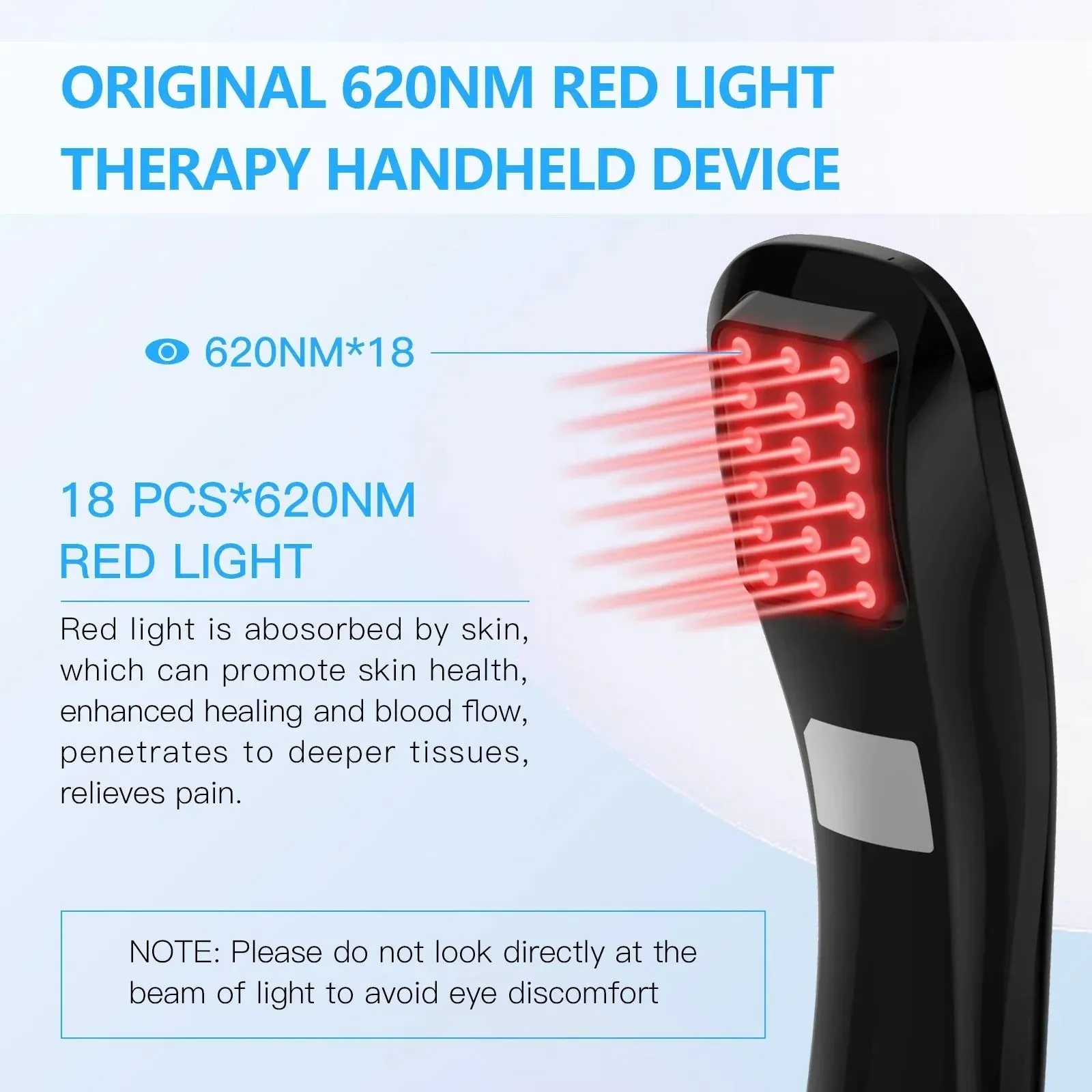 image-Cold Laser Therapy Device - 18 Diodes LLLT Pain Relief Black