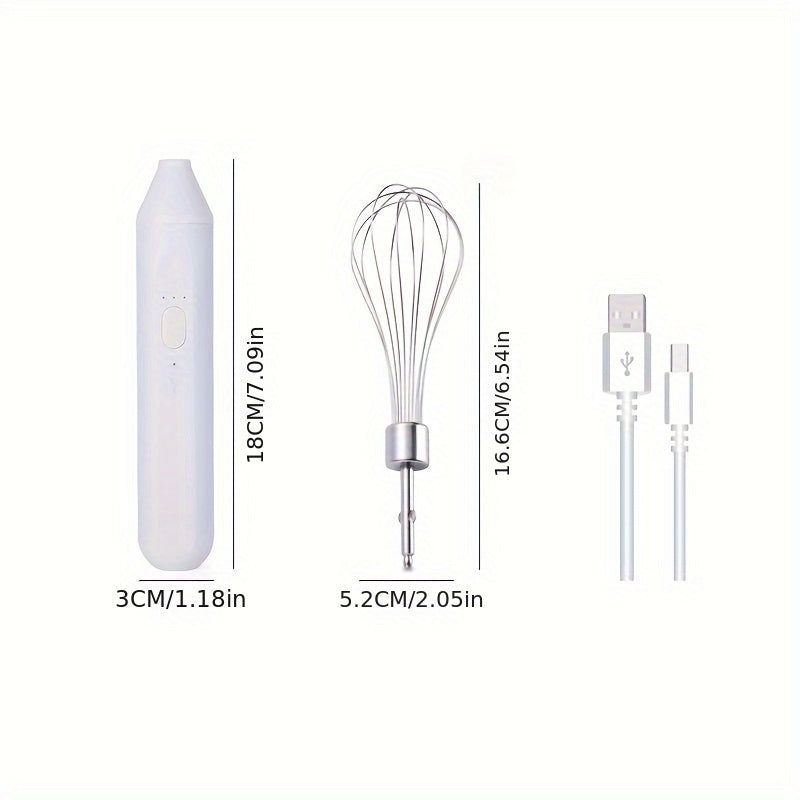 image-Handheld Wireless Electric Whisk - Portable Hand Mixer for Baking