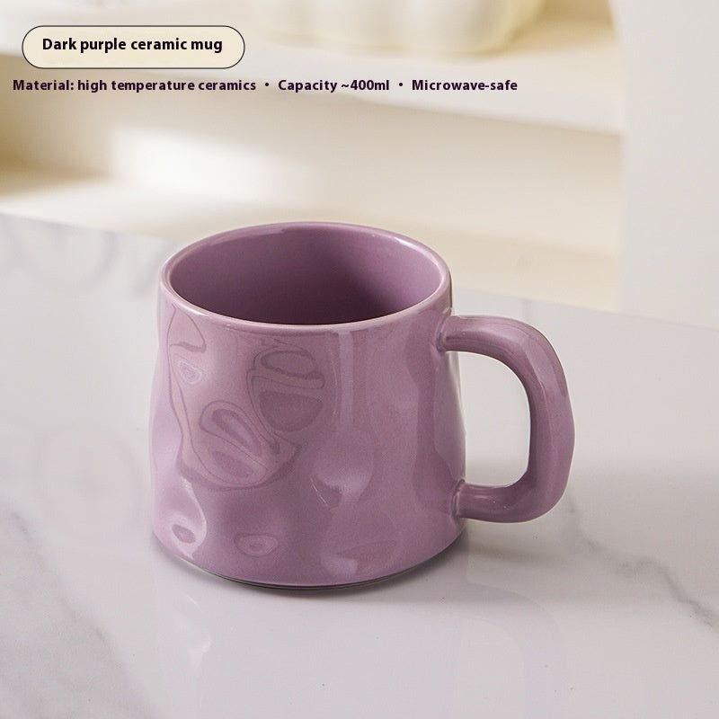 image-Niche Design Ceramic Coffee Cup with Spoon - Universal Style