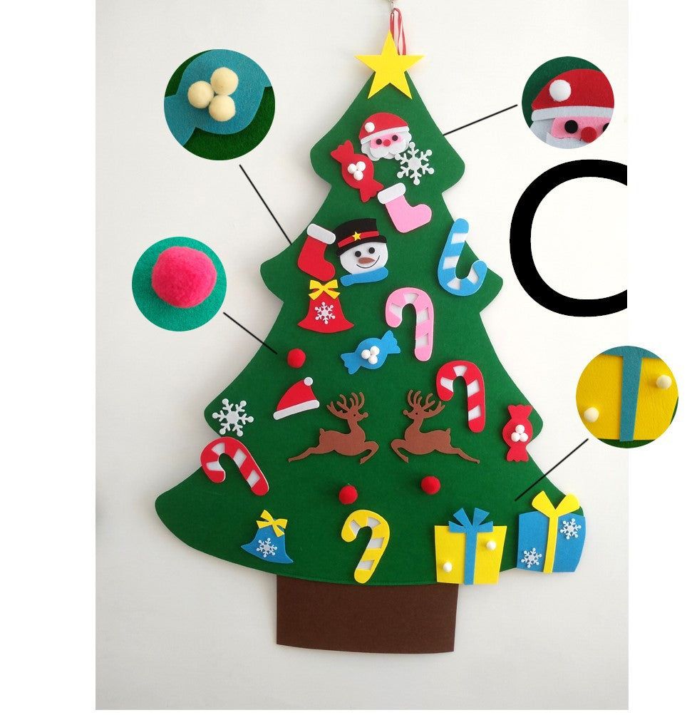 image-DIY Felt Christmas Tree - 3D 32 Decorations