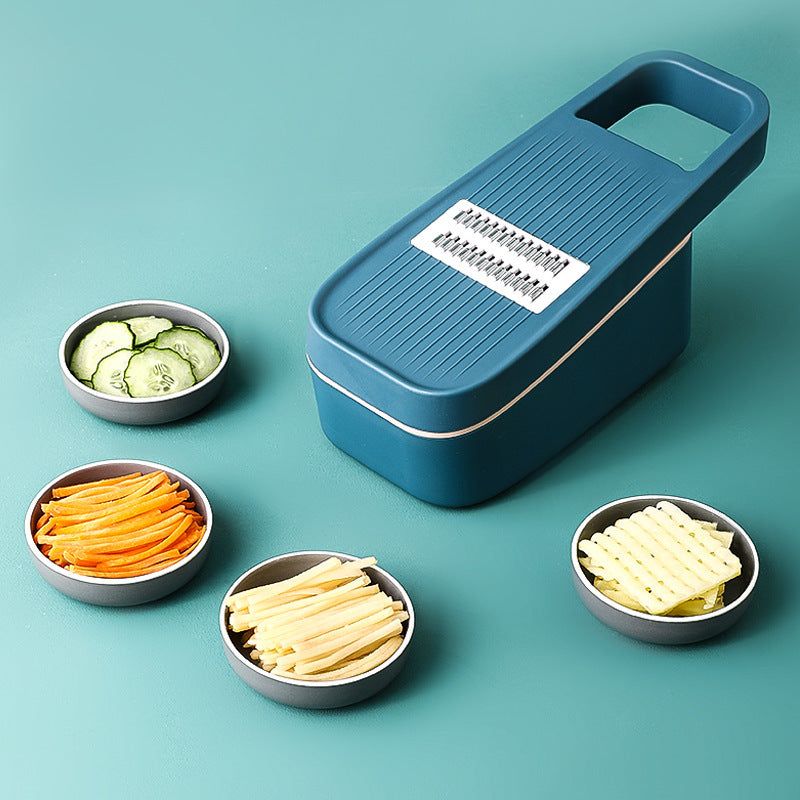 image-Kitchen Potato Slicer Shredder Grater - PP/304 Stainless Steel Multifunction 