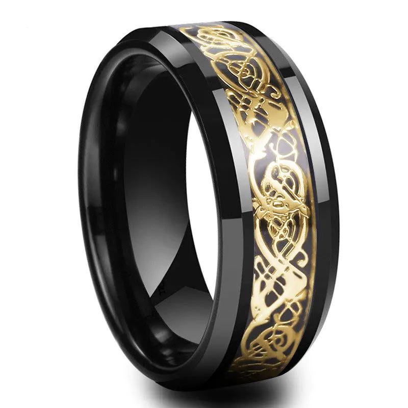 image-Stainless Steel Dragon Pattern Ring Unisex R2001