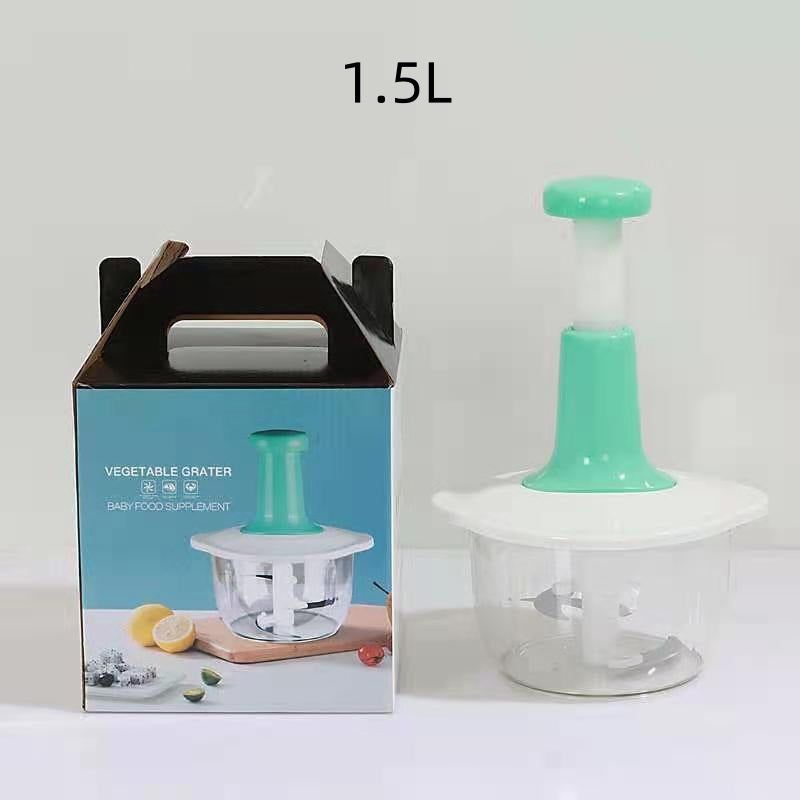 image-Manual Meat Chopper - Multifunctional Vegetable Chopper 1.5L/2L Green/Gray/Pink