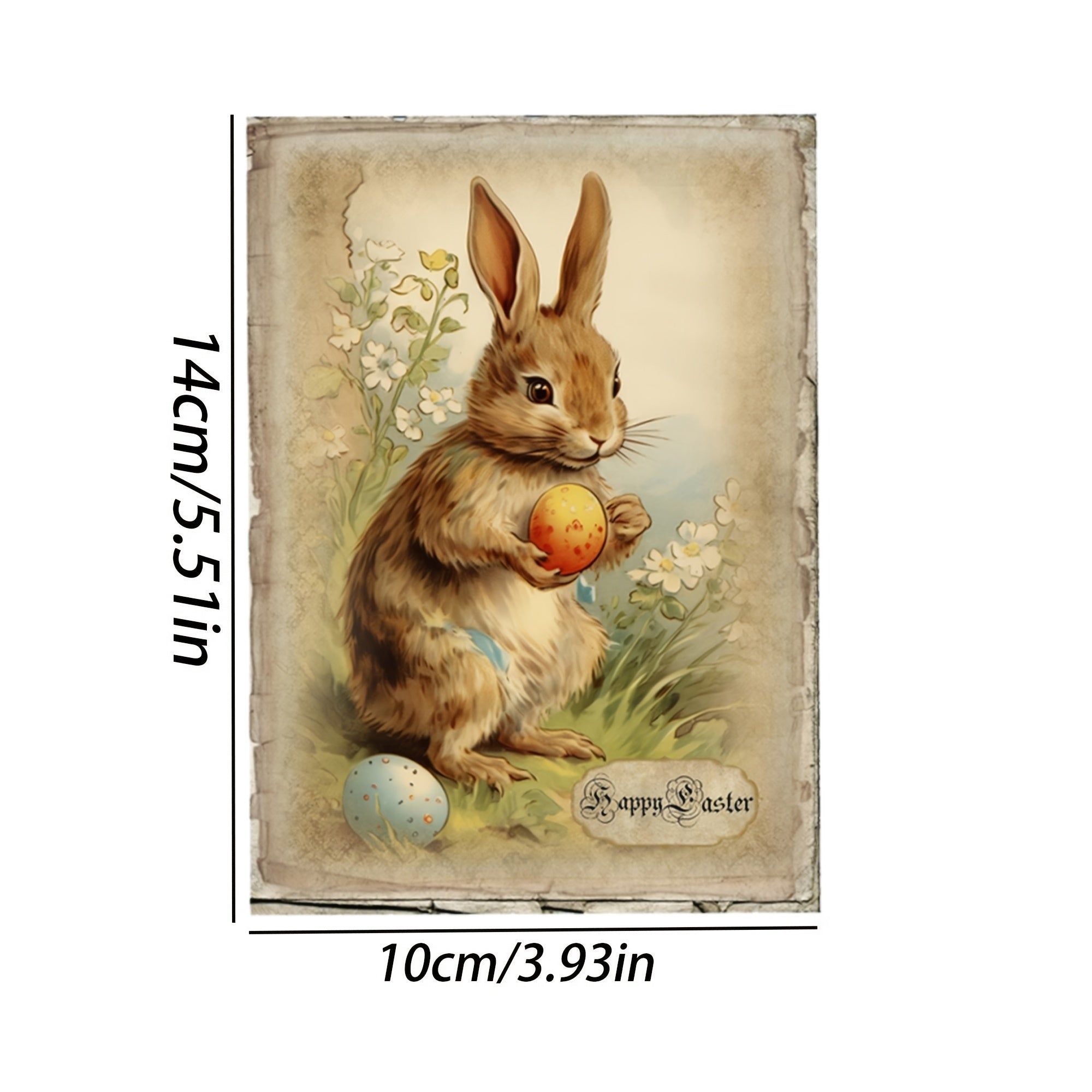 image-52pcs Easter Postcard Set with Stickers - Garden Bunny 14x10cm