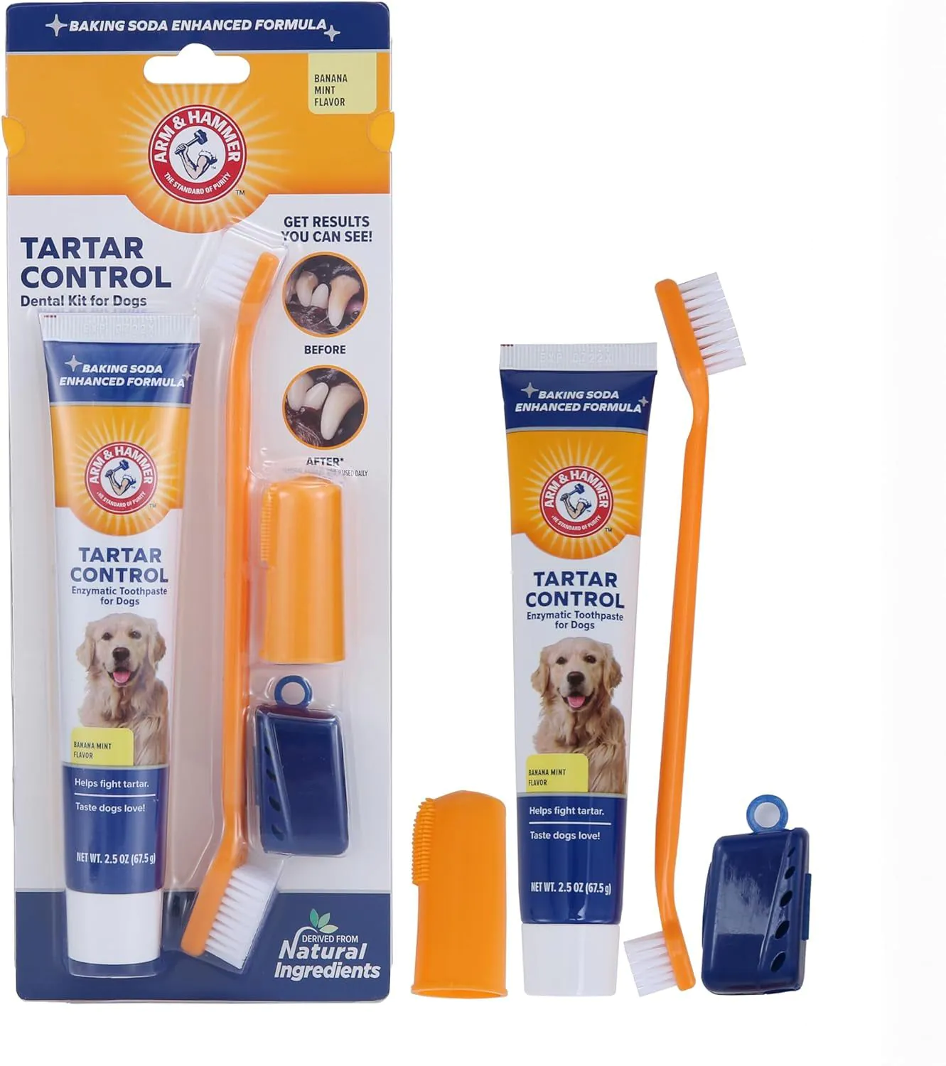 image-Arm & Hammer Tartar Control Kit for Dogs - Banana Mint 3-Piece