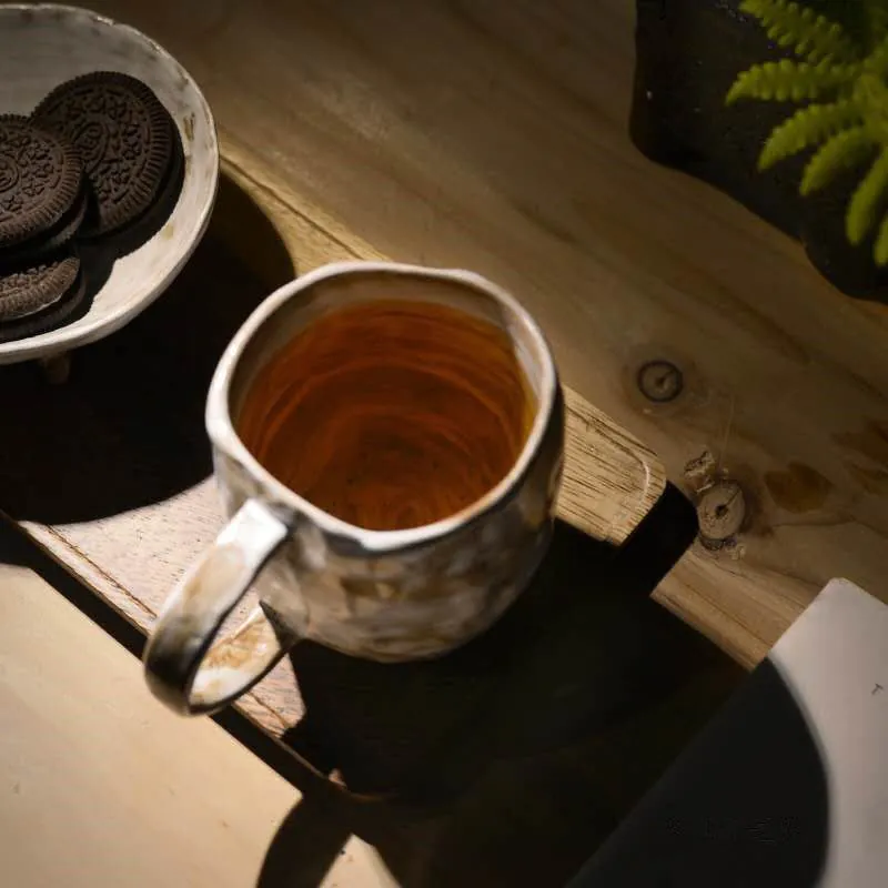 image-Japanese Ceramic Stoneware Cup Retro Simple Water Coffee Cup 