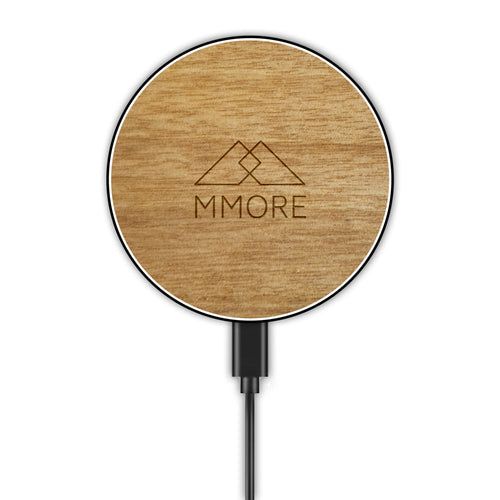 image-15W Magnetic Wireless Wood Charger - USB-C Eco-Friendly