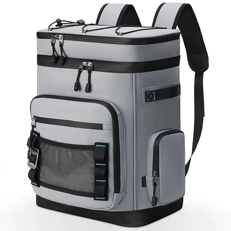 image-30L Waterproof Insulated Cooler Backpack - Gray