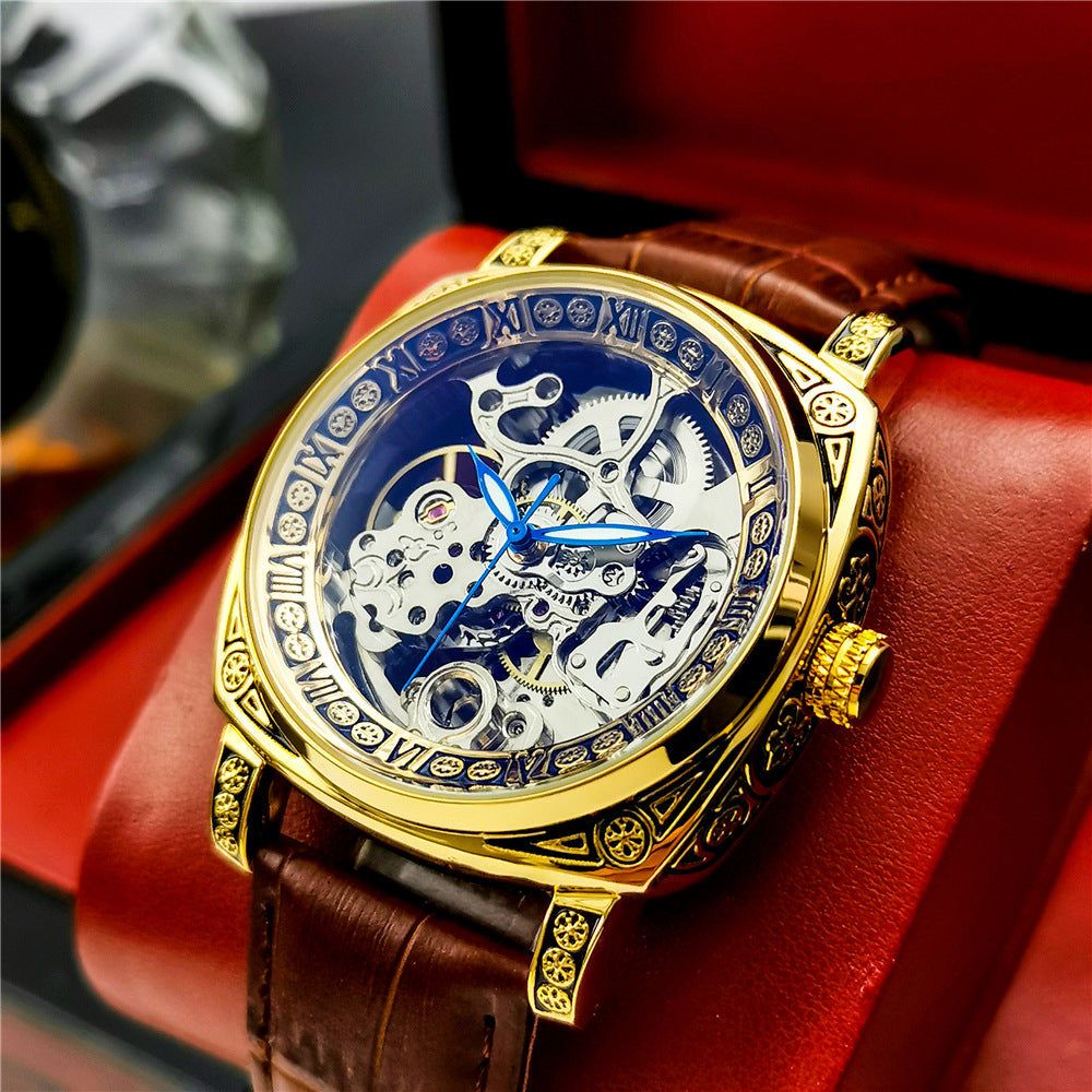 image-Men's Double-sided Tourbillon Mechanical Watch - 41mm Luminous
