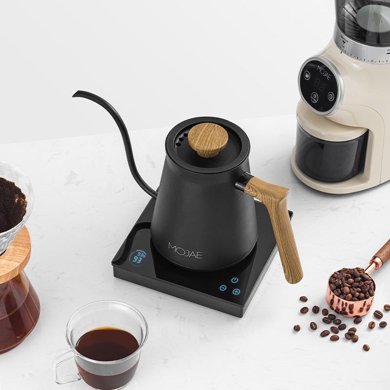 image-Electric Temperature Controlled Coffee Kettle - Retro Style