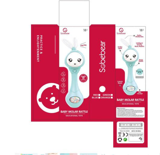image-Baby Molar Music Stick Teether - Educational ABS Toy with Light & Music