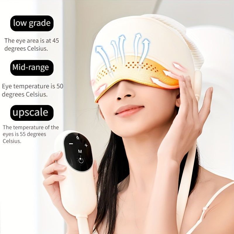 image-Electric Head & Eye Massager - 2-in-1 Rechargeable Off-White