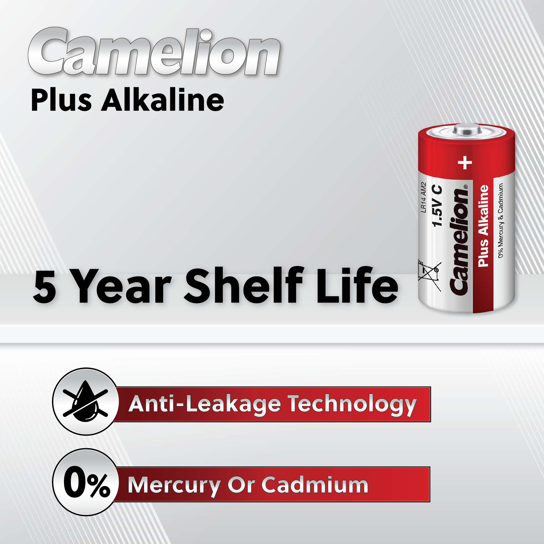 image-Camelion C Plus Alkaline Batteries - Pack of 2