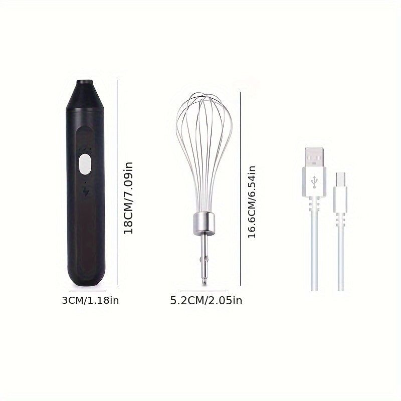 image-Handheld Wireless Electric Whisk - Portable Hand Mixer for Baking