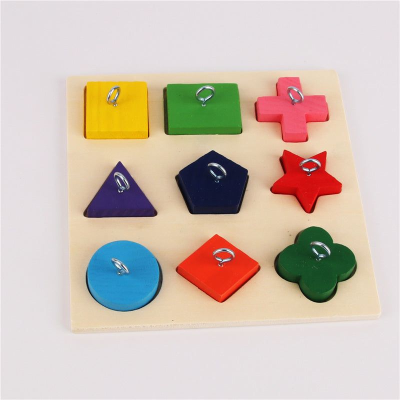 image-Parrot Training Toy Wooden Blocks 9 Colors