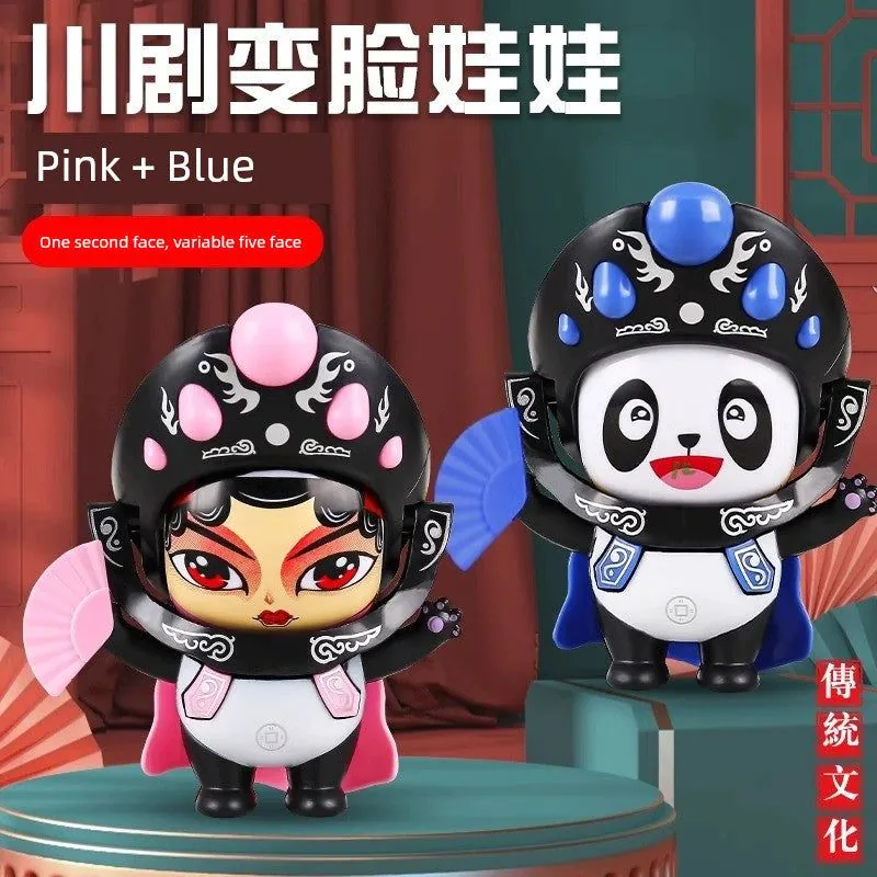 image-Authentic Sichuan Opera Panda Face Changing Doll Pendant