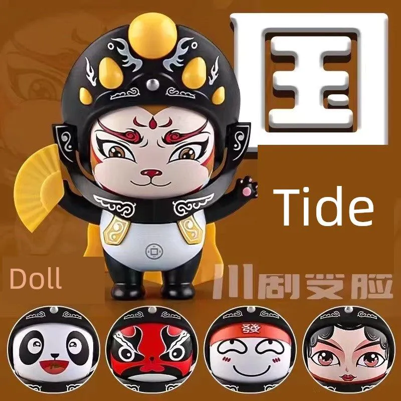 image-Authentic Sichuan Opera Panda Face Changing Doll Pendant
