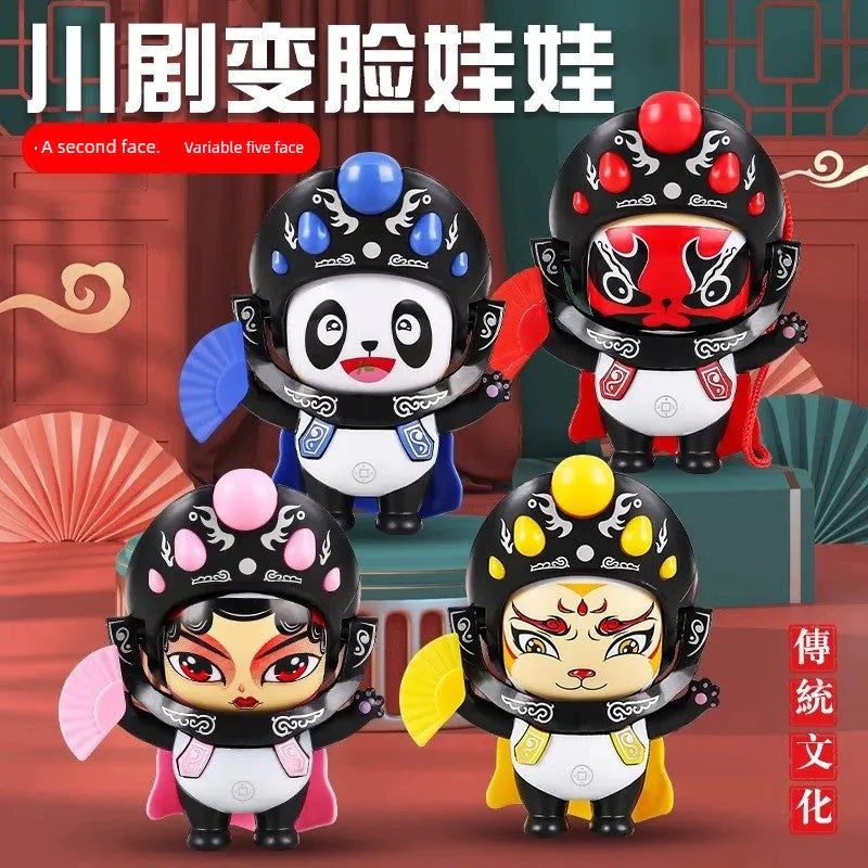 image-Authentic Sichuan Opera Panda Face Changing Doll Pendant