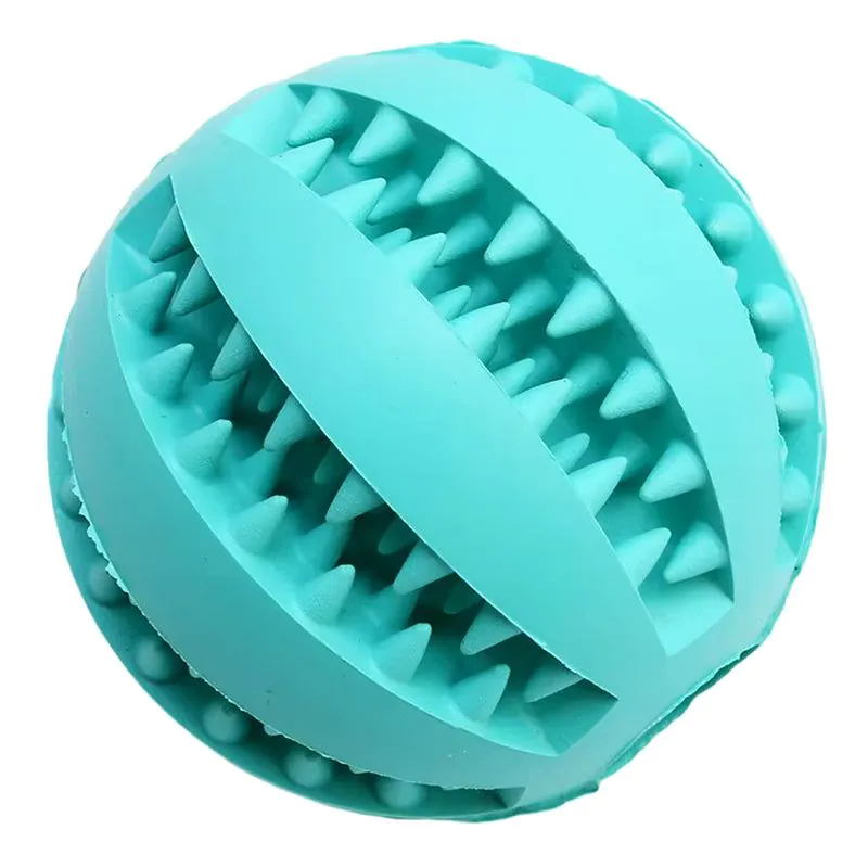 image-Dog Food Treat Feeder Rubber Ball - Interactive Puppy Toy 