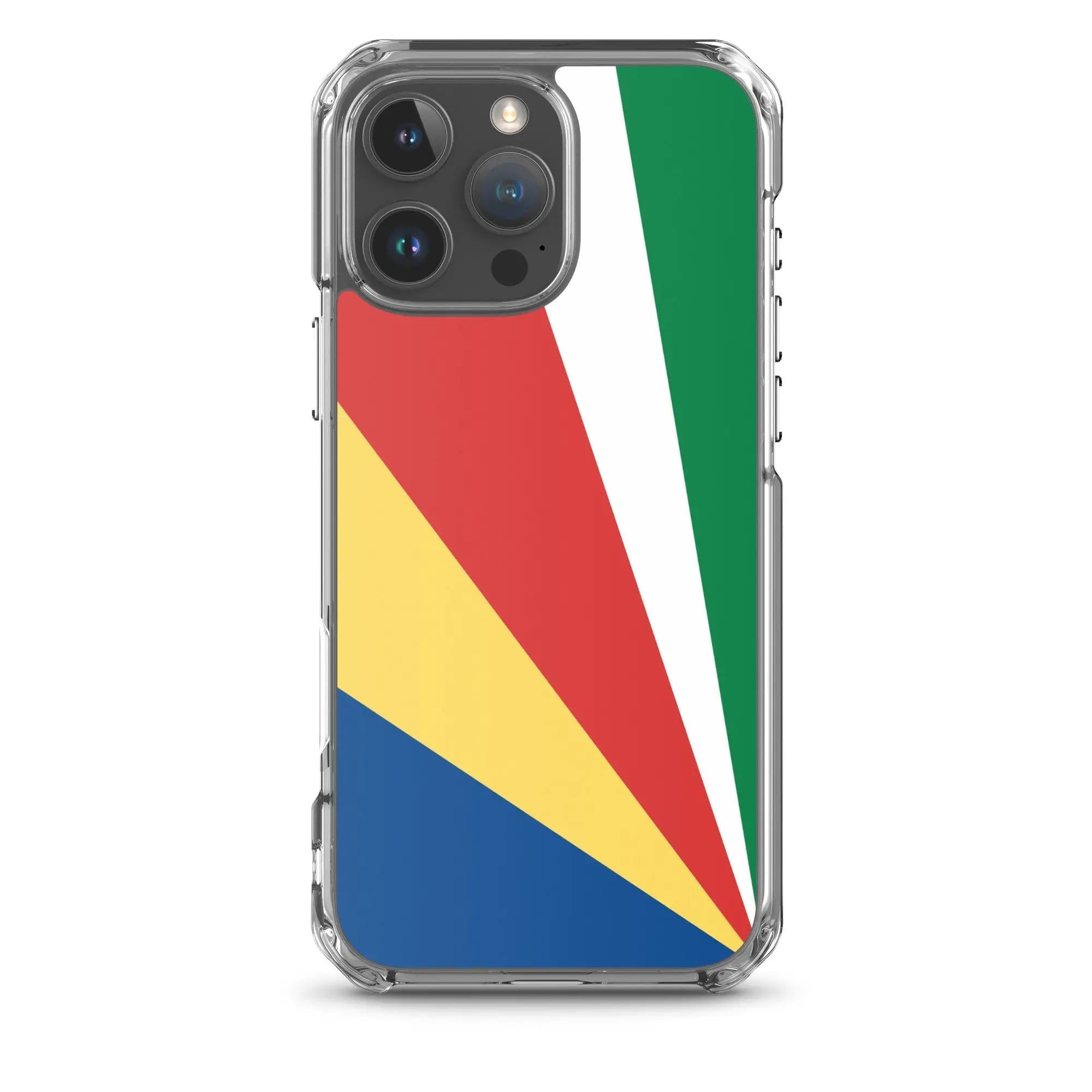 image-Seychelles Flag iPhone Case - Soft TPU Shock-Resistant with Stand