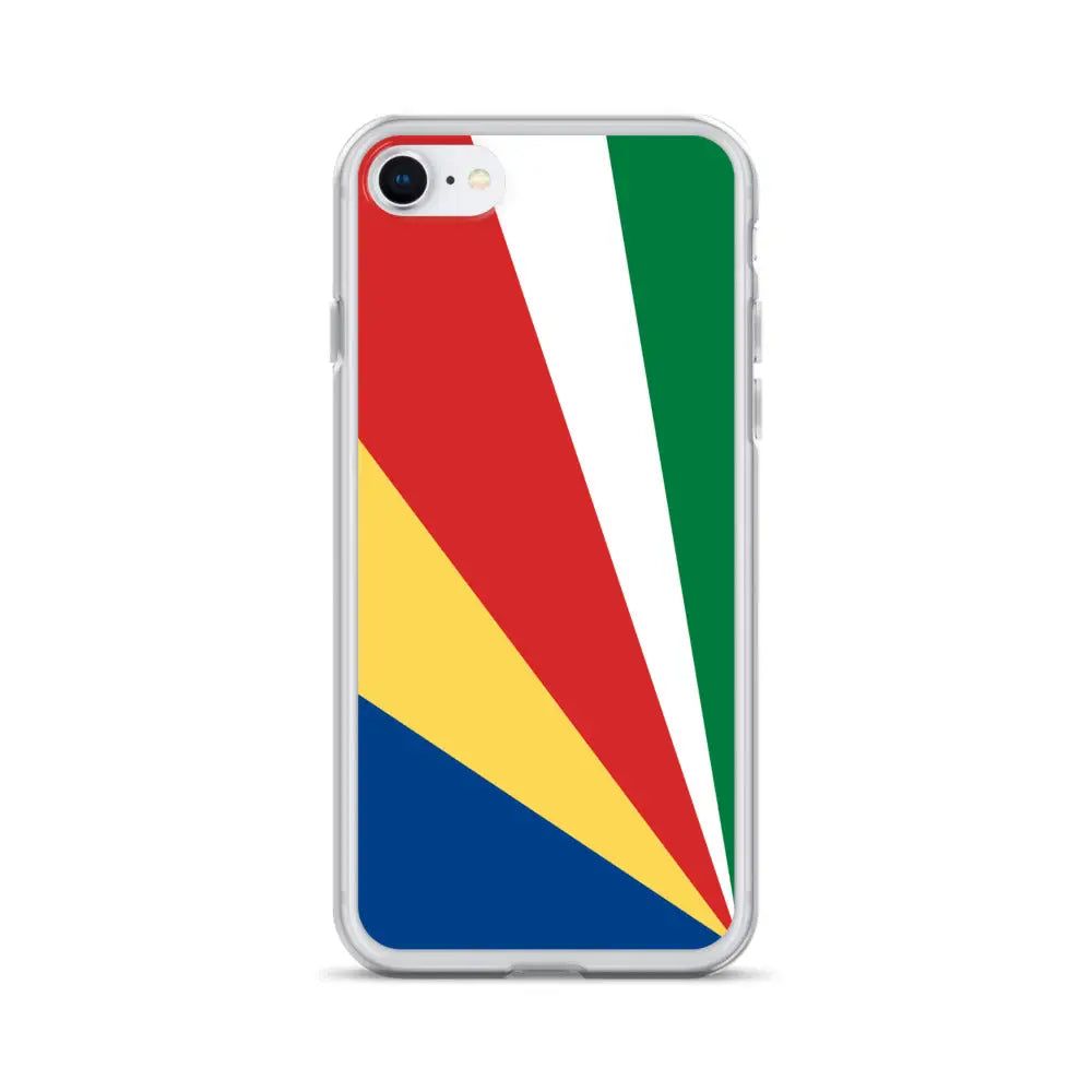 image-Seychelles Flag iPhone Case - Soft TPU Shock-Resistant with Stand