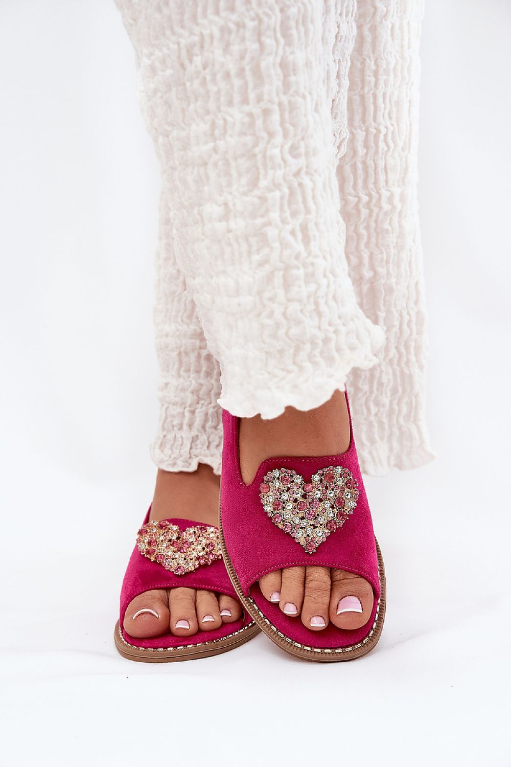 image-S.Barski Women's Sandals with Heart Detail