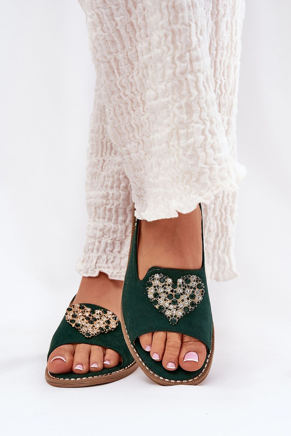 image-S.Barski Women's Sandals with Heart Detail