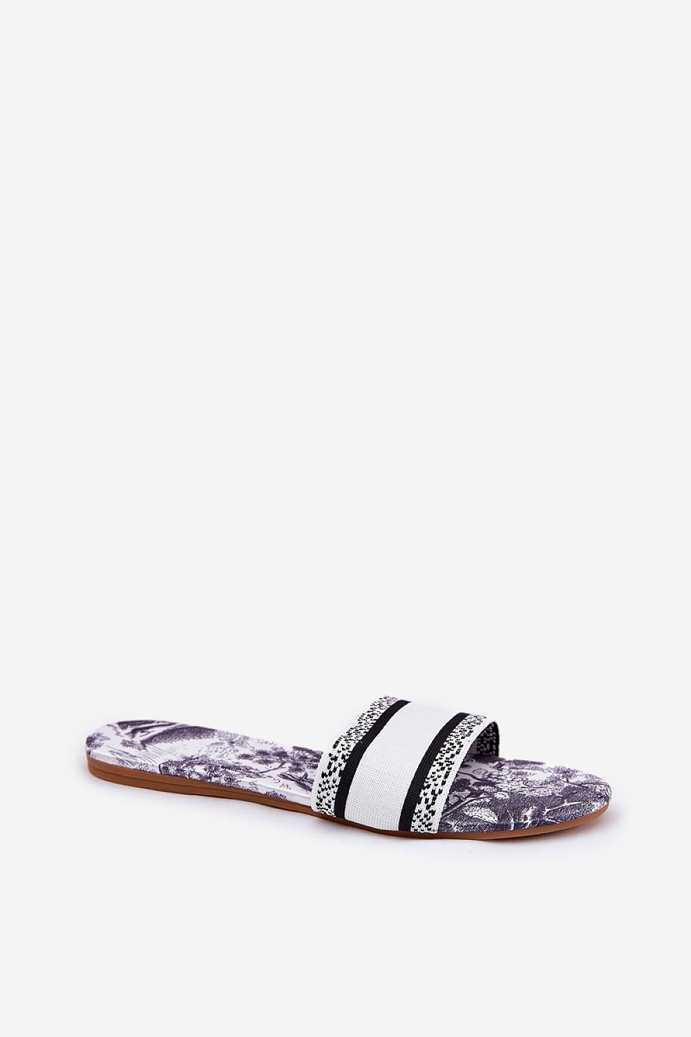 image-Women's Textile Flip-Flops with Patterned Design