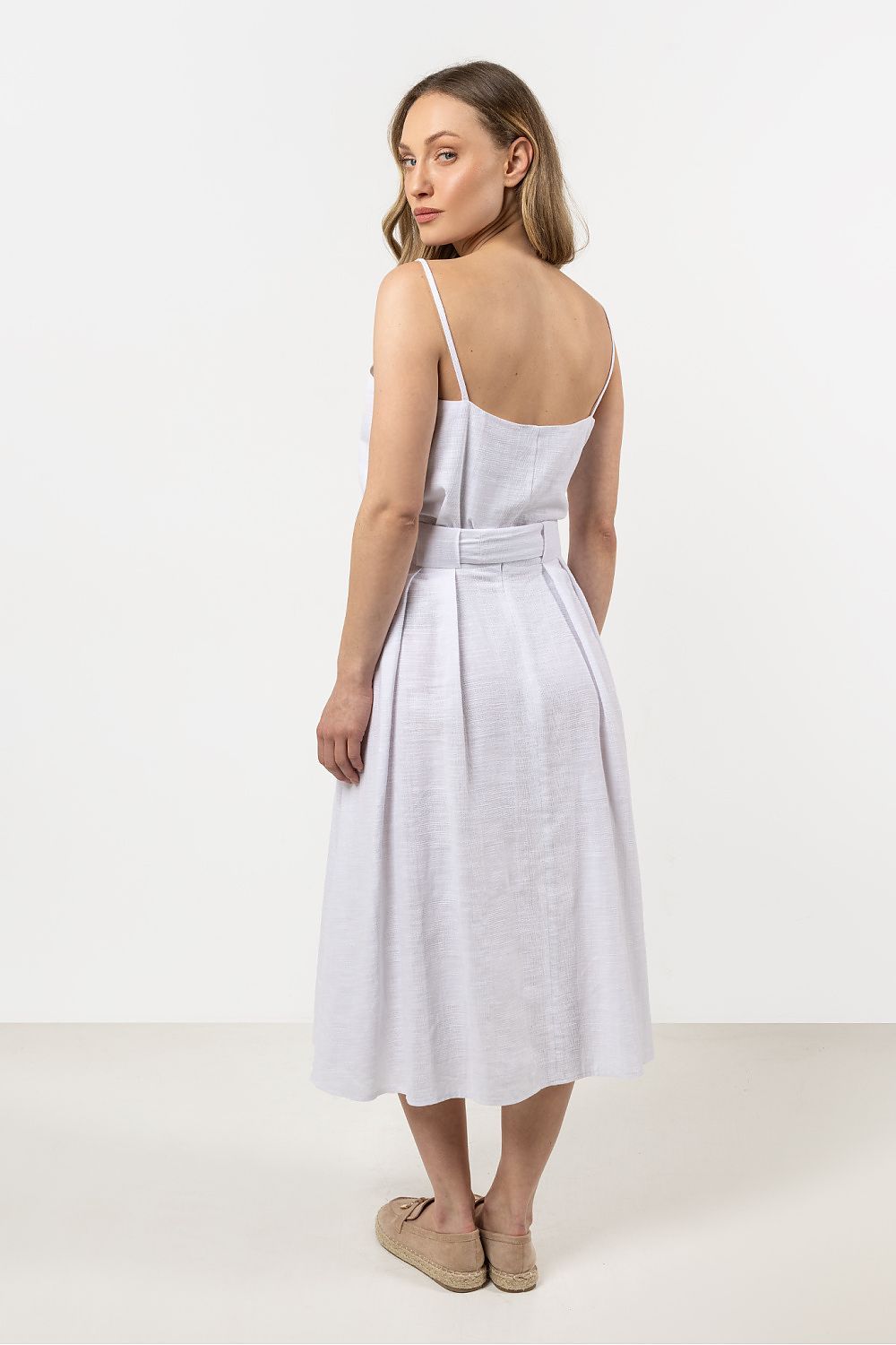 image-Awama Cotton Flared Skirt with Pleats