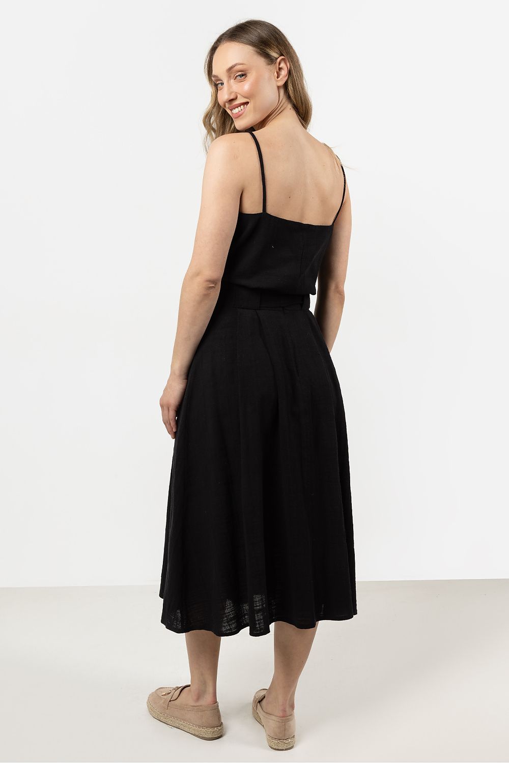 image-Awama Cotton Flared Skirt with Pleats