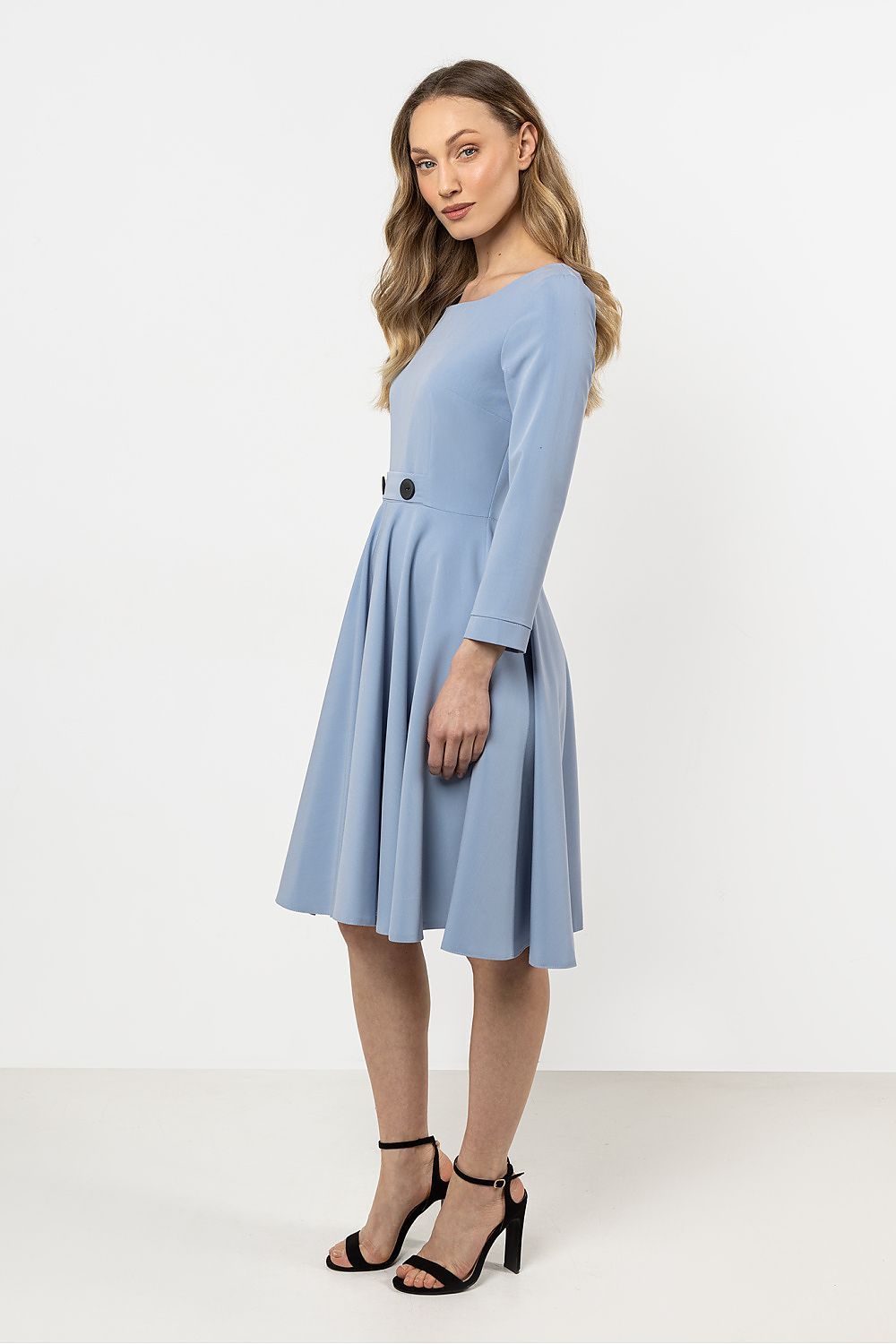 image-Awama Flared Daydress with Boat Neckline