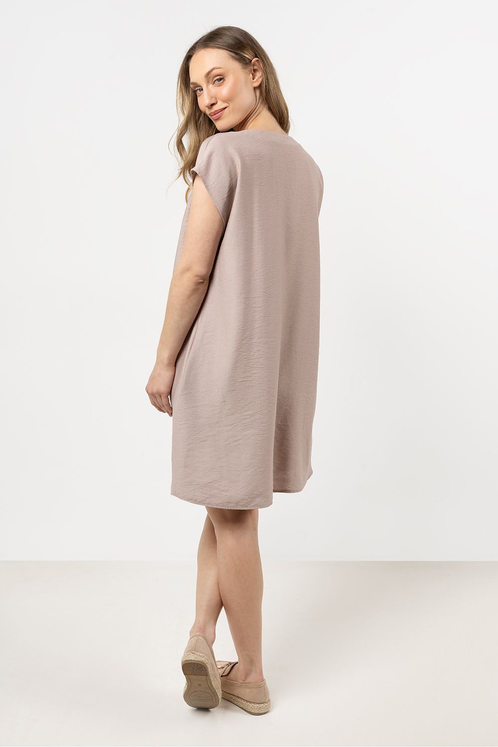 image-Awama Rayon Daydress with Tie Collar