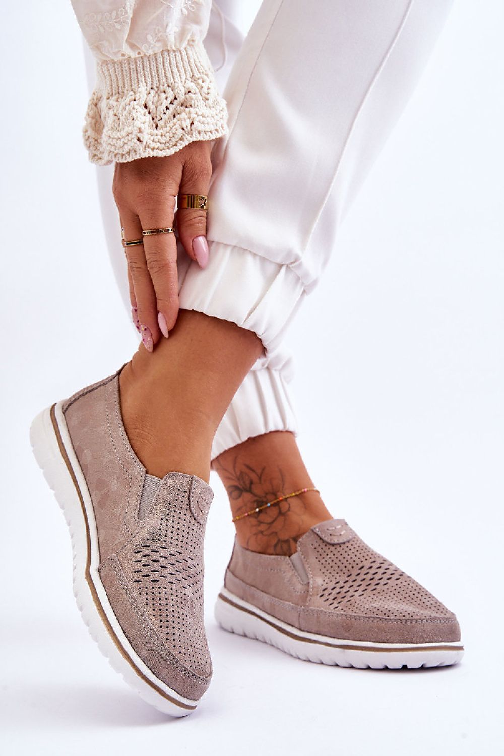 image-Women's Leather Loafers Platform Shoes