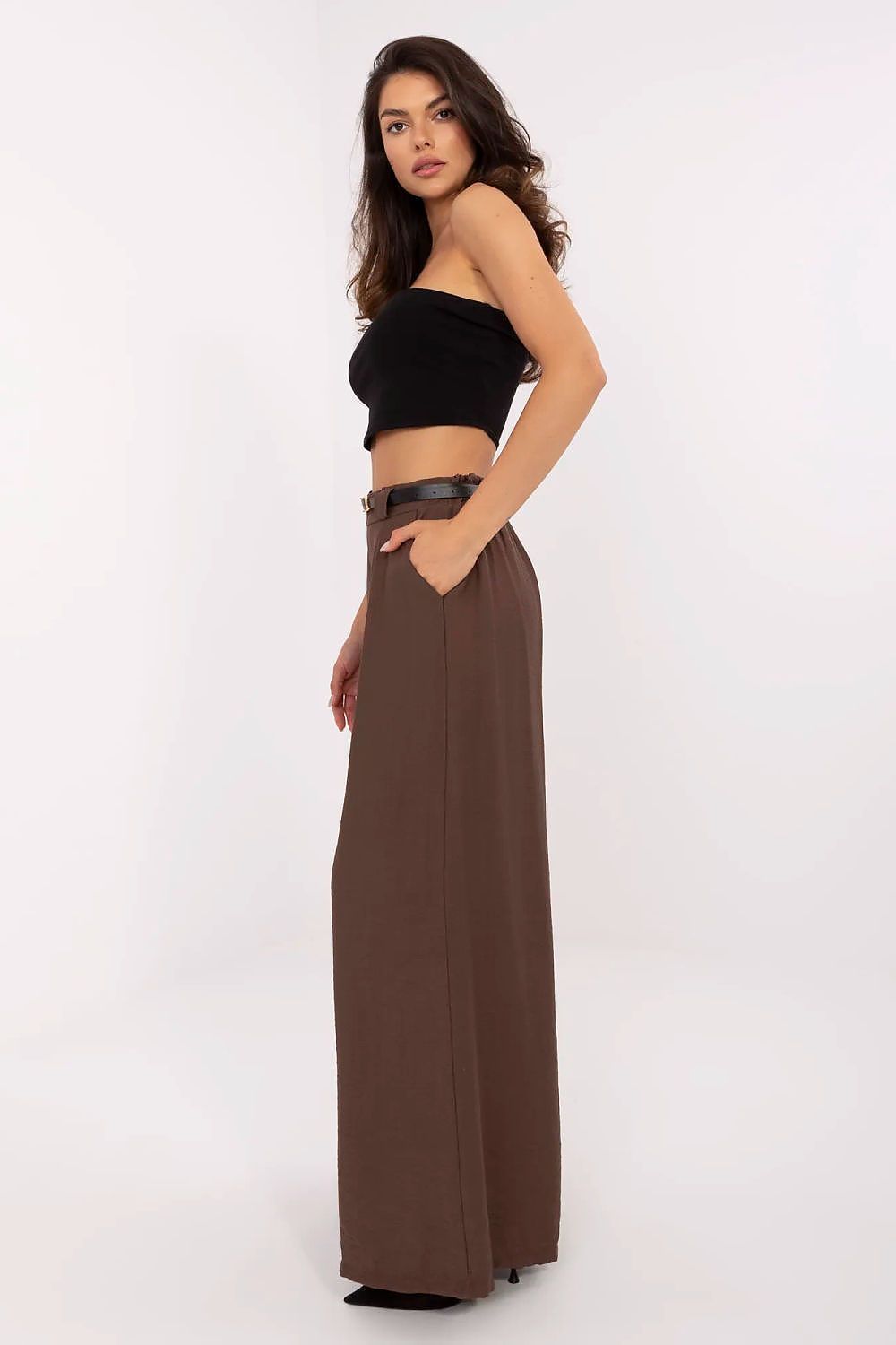 image-Women's Palazzo Trousers Italy Moda High Waist 