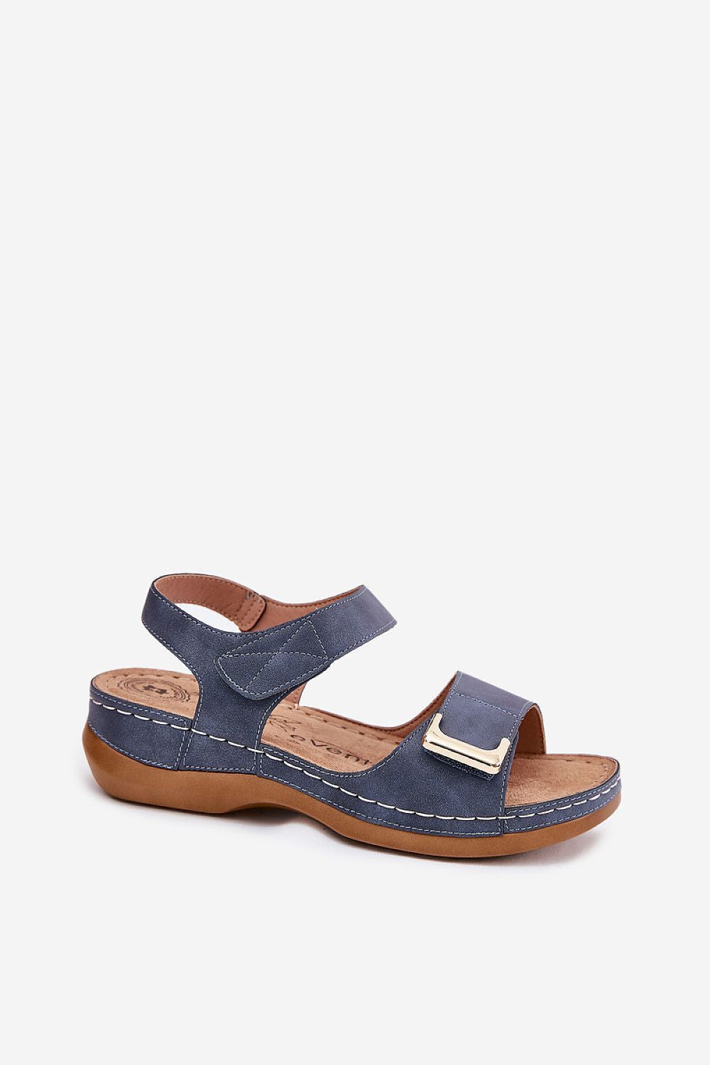 image-Women's Eco Leather Sandals with Velcro Strap
