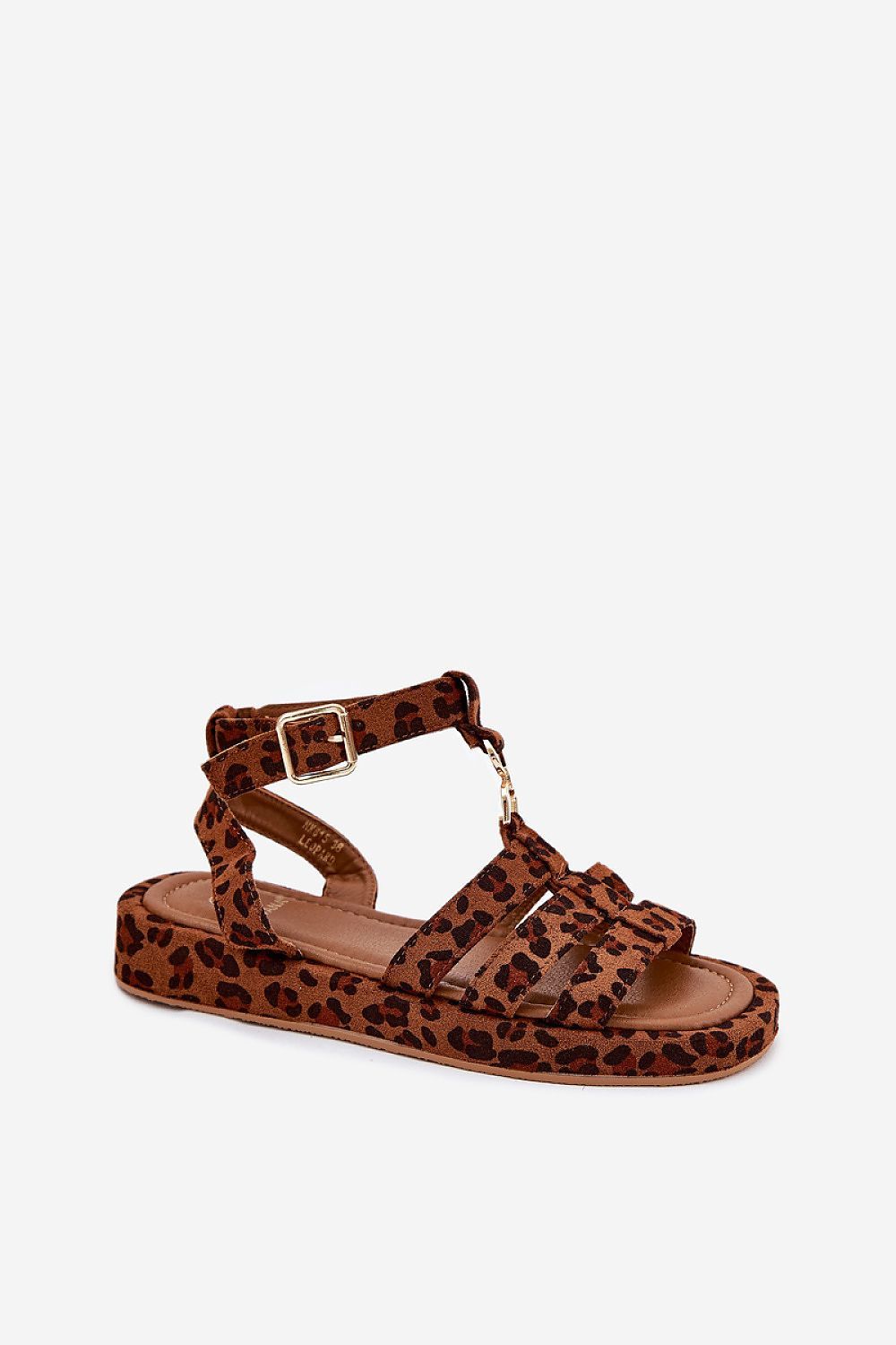 image-Women's Eco Suede Platform Sandals with Buckle Strap