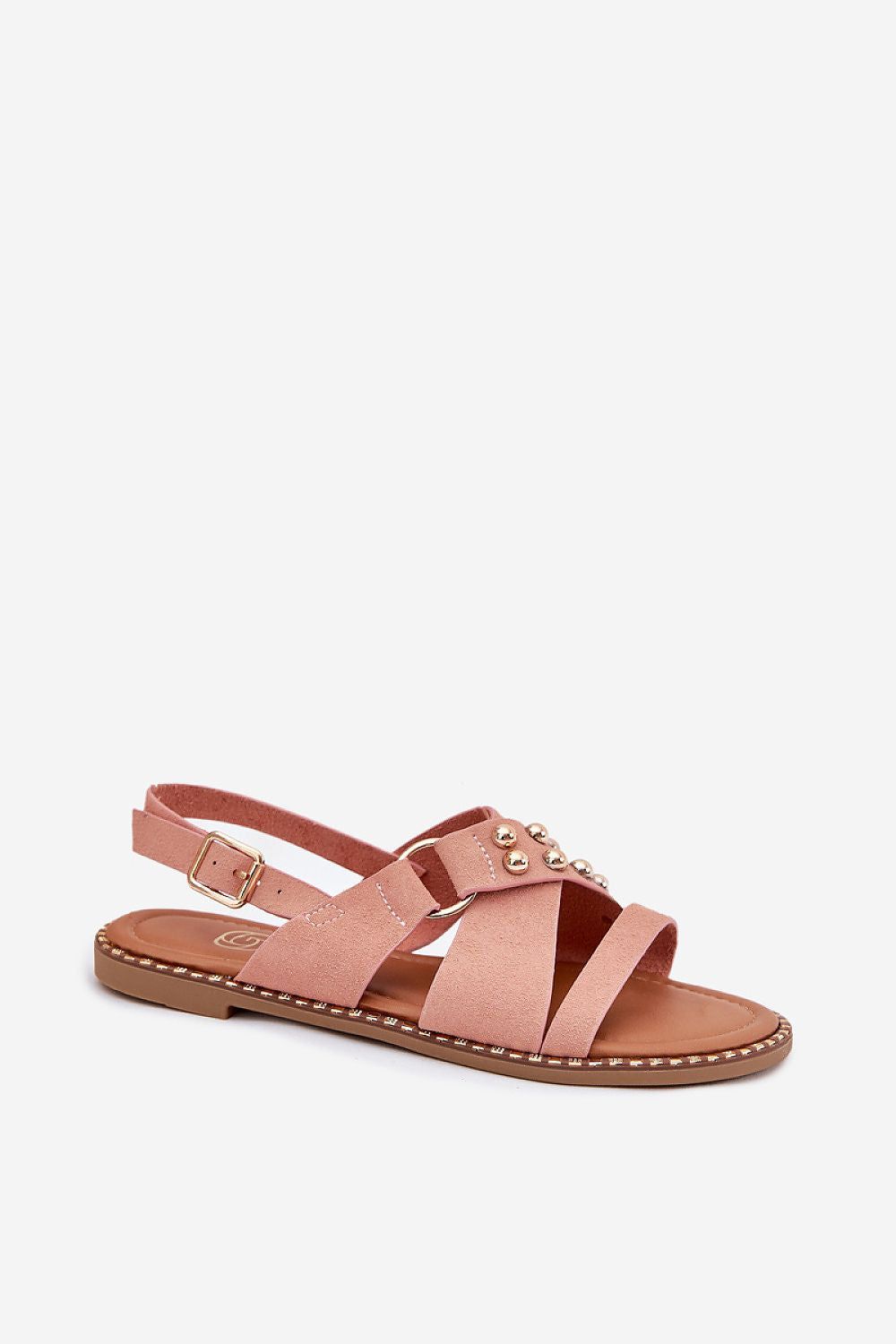 image-Women's Eco Suede Sandals with Gold Studs