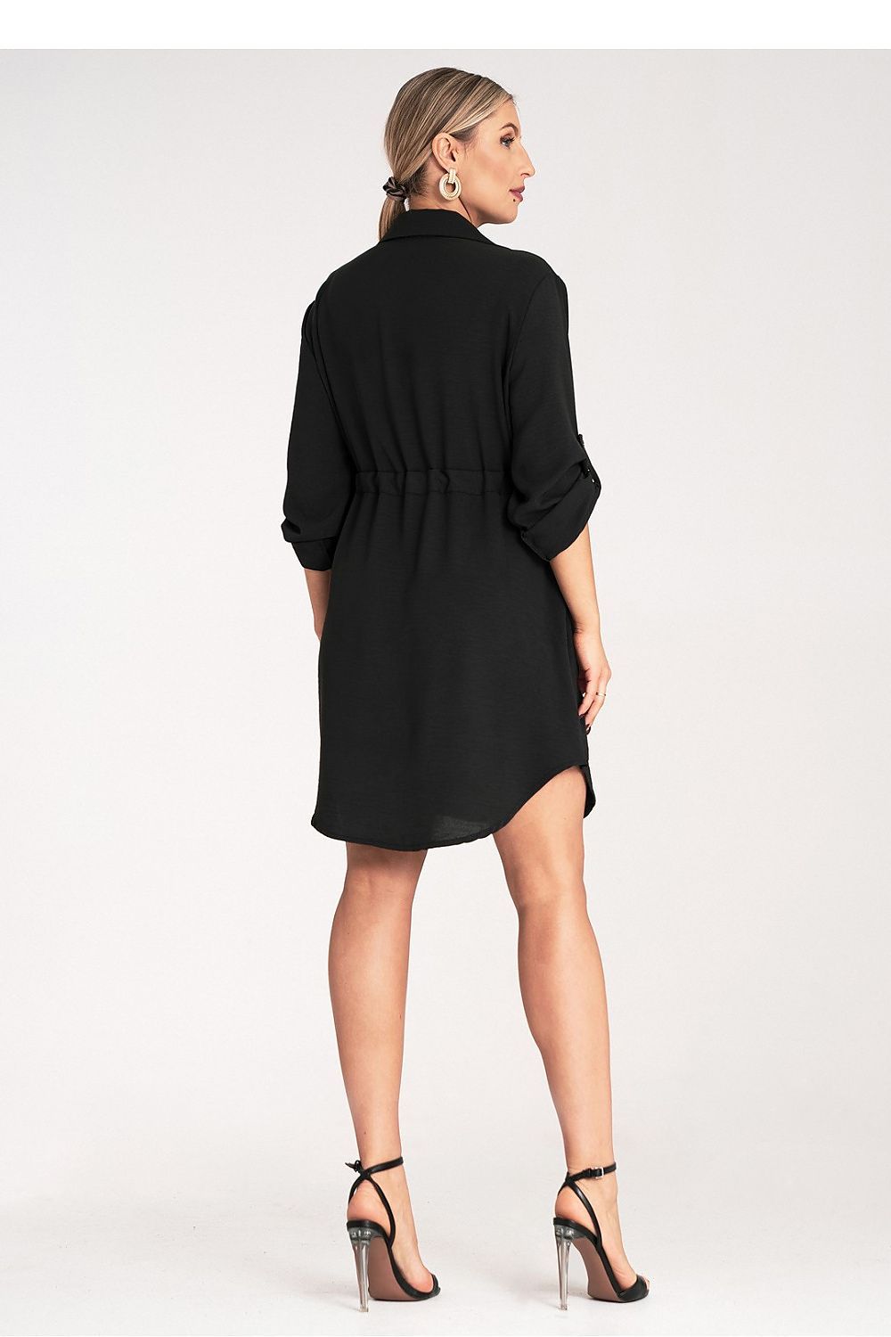 image-Figl Shirt Dress with Tie Waist and Chest Pockets