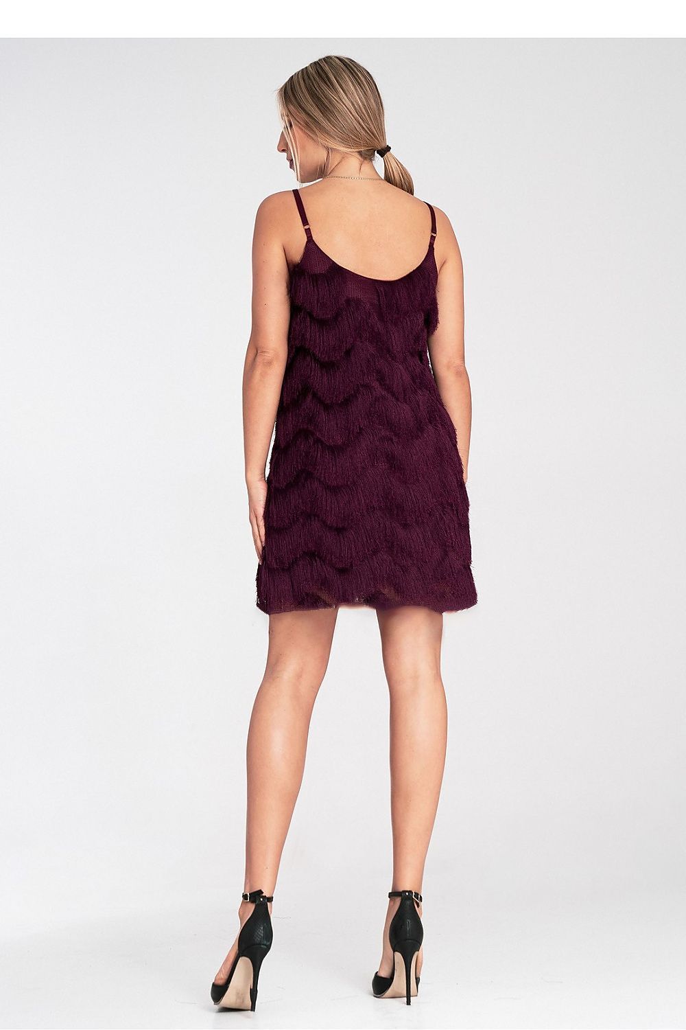 image-Figl Evening Dress with Fringe Maxi